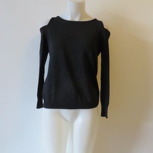 MASON BLACK COLD SHOULDER PULLOVER SWEATER SIZE XS